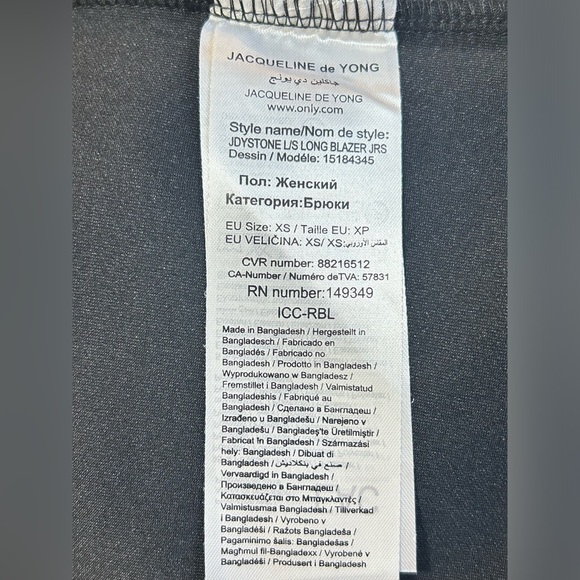 Jacqueline de Yong longline blazer - Black - Extra Small - Picture 5 of 5